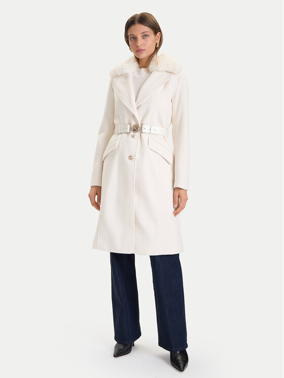 Guess Преходно палто W5BL25 W2672 Екрю Regular Fit цвят на ниска цена