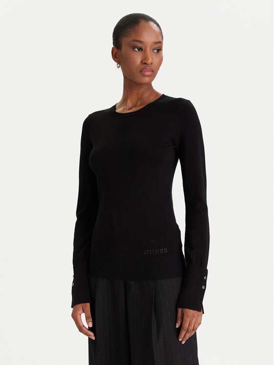 Guess Пуловер Elinor W2YR30 Z2V62 Черен Regular Fit цвят на ниска цена