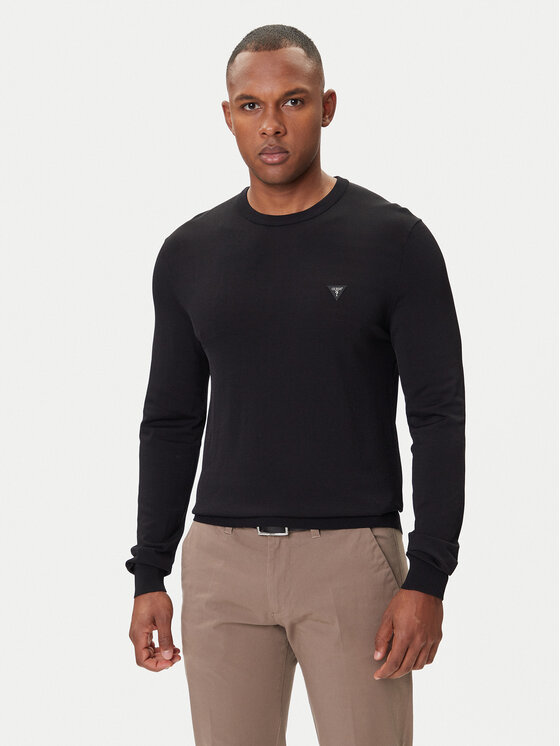 Guess Пуловер M4YR29 Z3DM0 Черен Regular Fit цвят на ниска цена