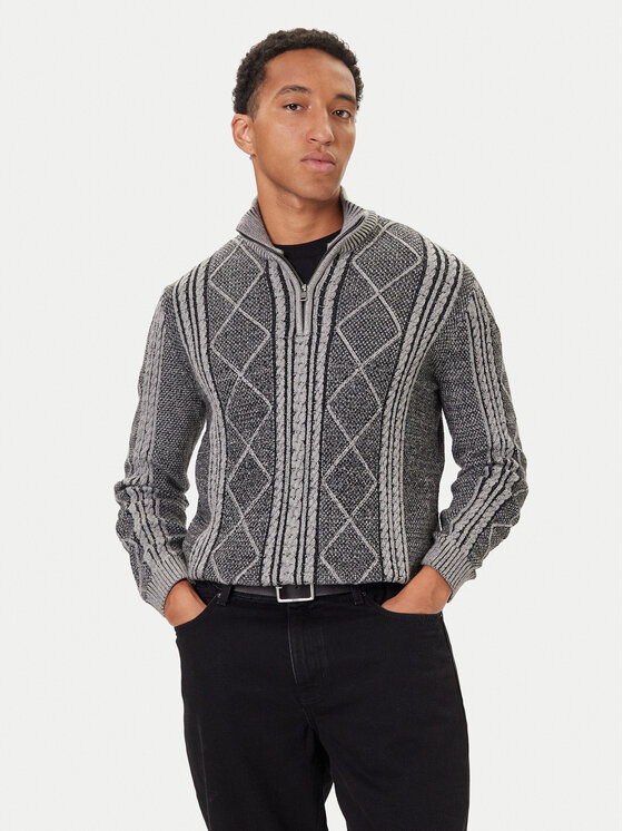Guess Пуловер M5BR44 Z2ZK2 Сив Regular Fit цвят на ниска цена