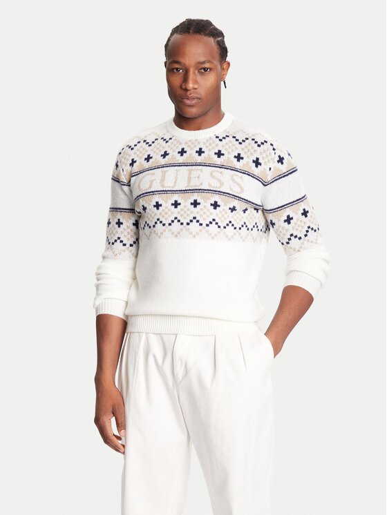 Guess Пуловер M5BR61 Z4142 Екрю Regular Fit цвят на ниска цена