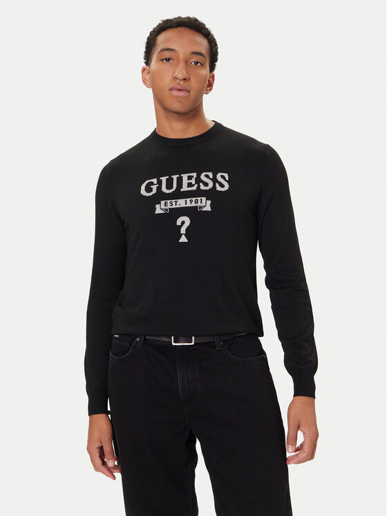 Guess Пуловер M5YR00 Z0122 Черен Slim Fit цвят на ниска цена