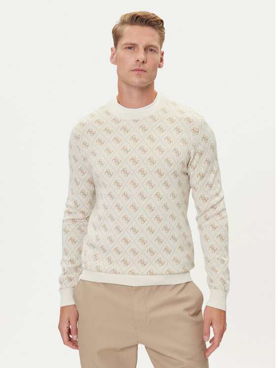 Guess Пуловер M5YR10 Z3OE2 Екрю Regular Fit цвят на ниска цена