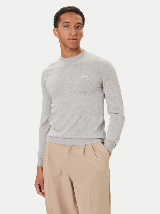 Guess Пуловер M5YR26 Z0122 Сив Slim Fit цвят на ниска цена