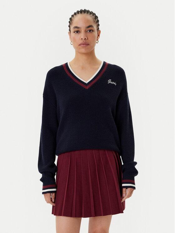 Guess Пуловер V5BR01 Z1152 Тъмносин Regular Fit цвят на ниска цена