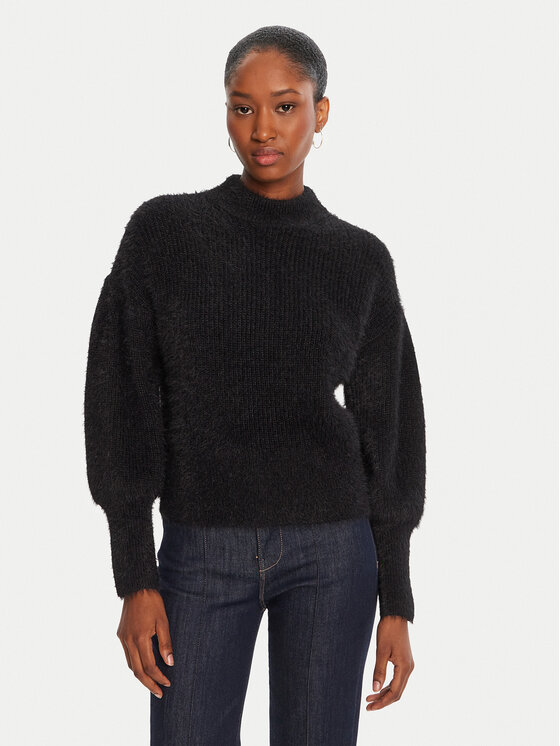 Guess Пуловер W4BR25 Z3BH0 Черен Regular Fit цвят на ниска цена