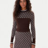 Guess Пуловер W5BR24 Z3JD2 Кафяв Slim Fit цвят на ниска цена