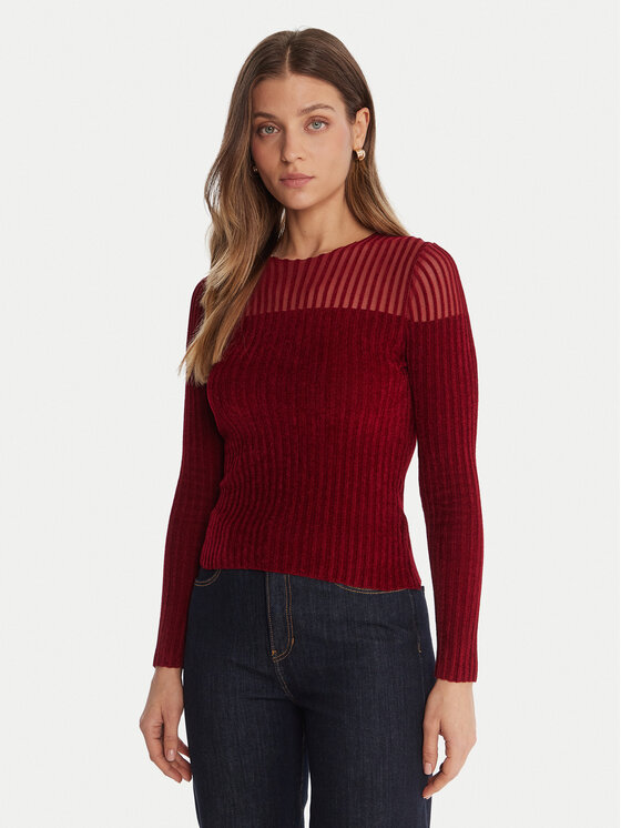 Guess Пуловер W5BR62 Z0890 Червен Slim Fit цвят на ниска цена