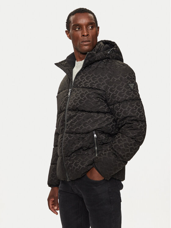 Guess Пухено яке M4BL42 WG9L2 Черен Regular Fit цвят на ниска цена