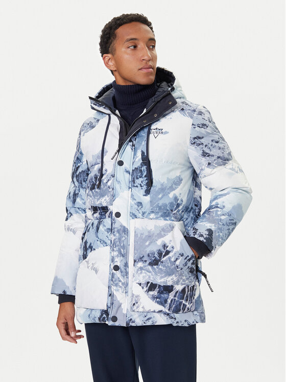 Guess Пухено яке M5BL0O W3282 Син Regular Fit цвят на ниска цена