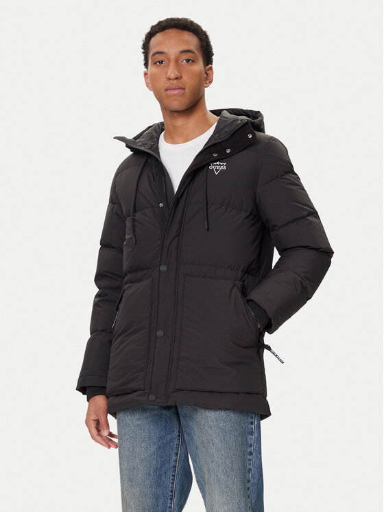 Guess Пухено яке M5BL0O W3282 Черен Regular Fit цвят на ниска цена