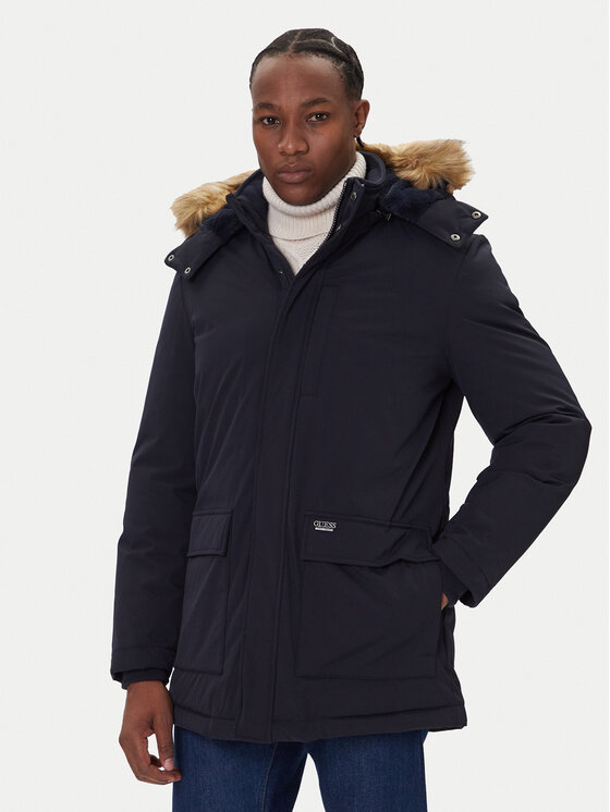 Guess Пухено яке M5BL2G W2712 Тъмносин Regular Fit цвят на ниска цена