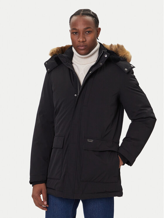 Guess Пухено яке M5BL2G W2712 Черен Regular Fit цвят на ниска цена