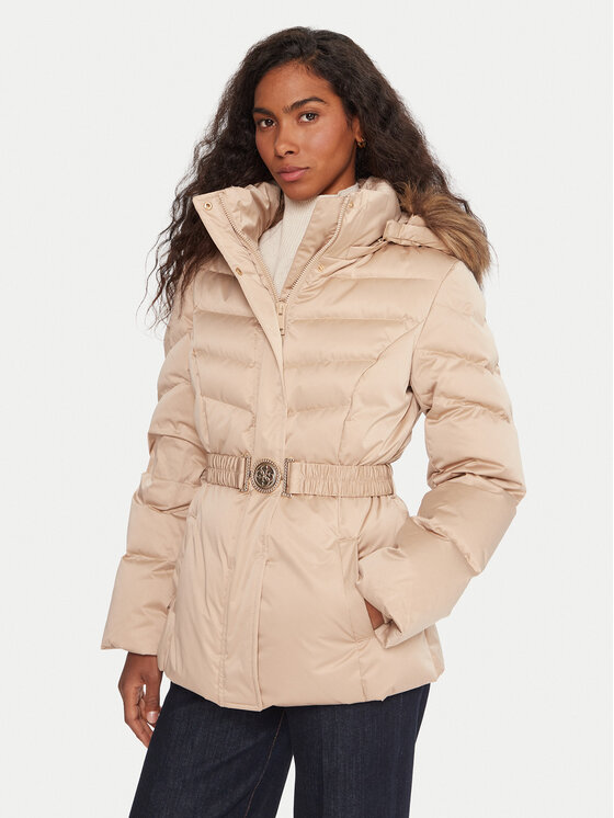 Guess Пухено яке W5BL31 W2802 Сив Regular Fit цвят на ниска цена