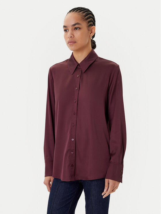 Guess Риза A114 Бордо Regular Fit цвят на ниска цена