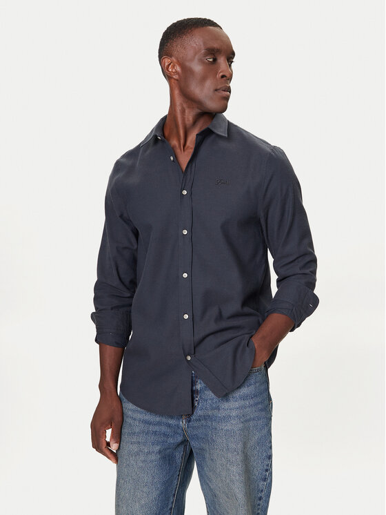 Guess Риза M5BH26 W1961 Син Regular Fit цвят на ниска цена