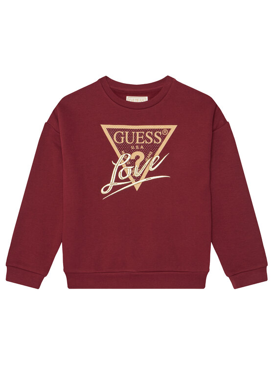Guess Суитшърт J5BQ04 KAV34 Червен Relaxed Fit цвят на ниска цена