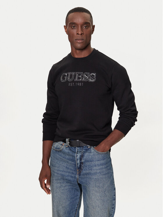 Guess Суитшърт M5BQ08 K9Z21 Черен Regular Fit цвят на ниска цена