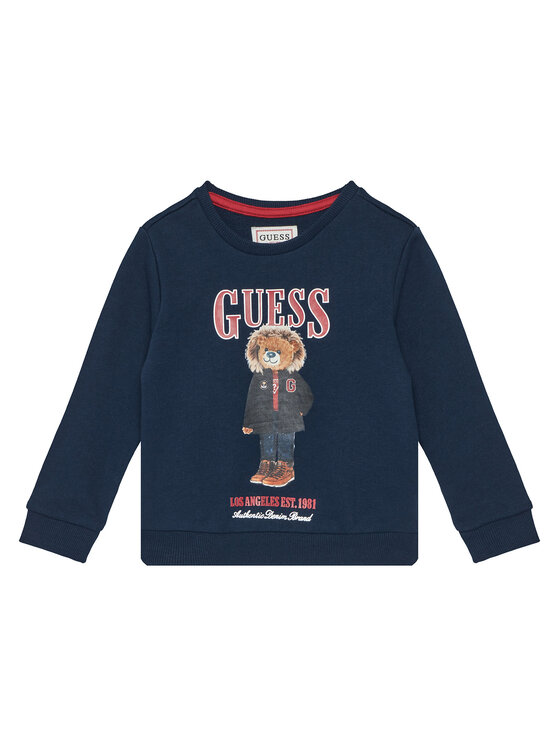 Guess Суитшърт N5BQ07 KAD74 Тъмносин Regular Fit цвят на ниска цена