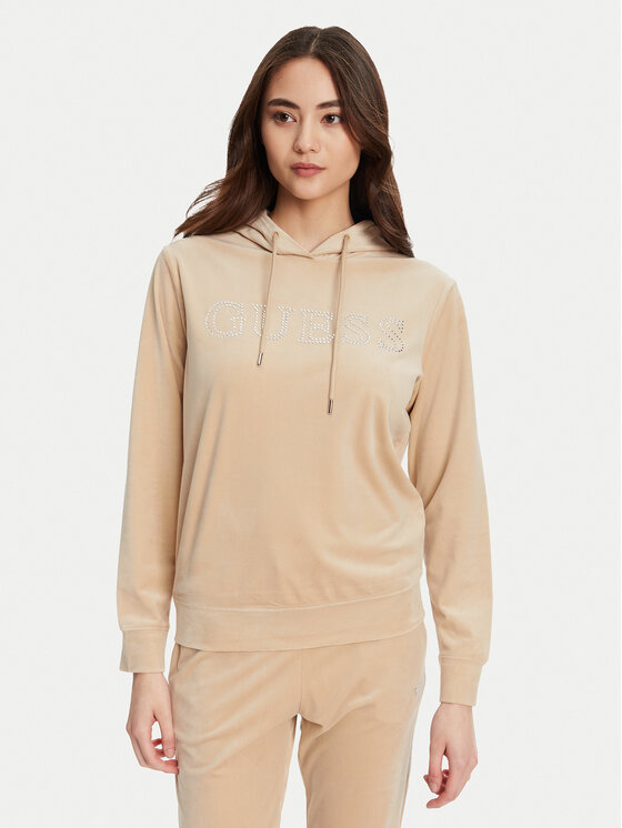 Guess Суитшърт V4RQ25 K0232 Бежов Regular Fit цвят на ниска цена