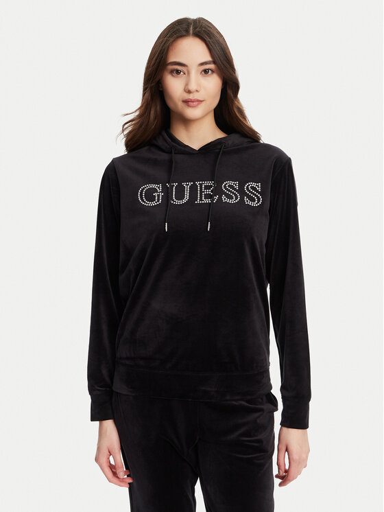 Guess Суитшърт V4RQ25 K0232 Черен Regular Fit цвят на ниска цена
