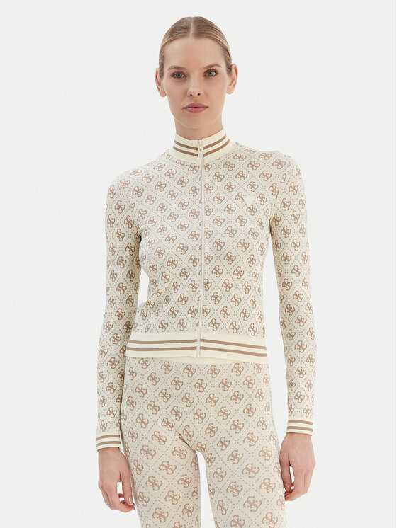 Guess Суитшърт V5BP08 K2000 Бежов Slim Fit цвят на ниска цена