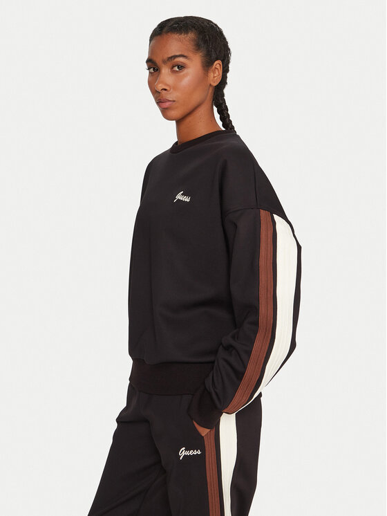 Guess Суитшърт V5BQ03 KCX22 Черен Relaxed Fit цвят на ниска цена