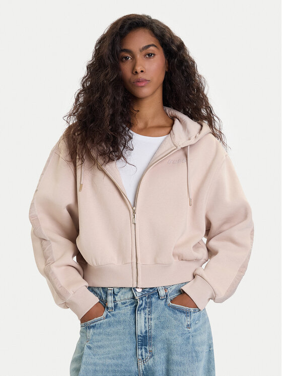 Guess Суитшърт V5BQ11 KB681 Бежов Oversize цвят на ниска цена