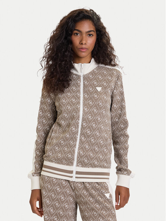 Guess Суитшърт V5BQ16 K1990 Кафяв Regular Fit цвят на ниска цена