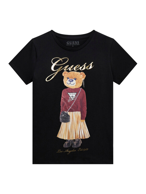 Guess Тишърт J5BI39 J1314 Черен Regular Fit цвят на ниска цена