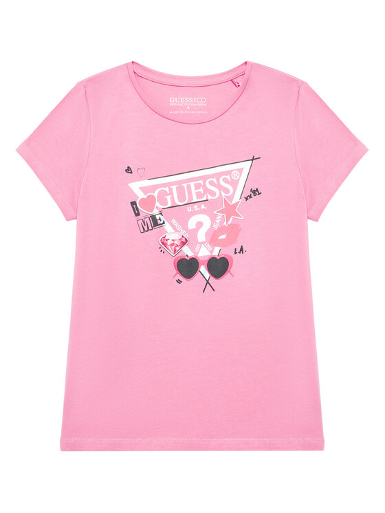 Guess Тишърт J5YI00 K6YW4 Розов Regular Fit цвят на ниска цена