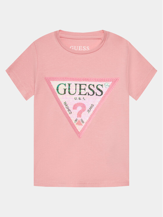 Guess Тишърт K4RI31 K6YW1 Розов Regular Fit цвят на ниска цена