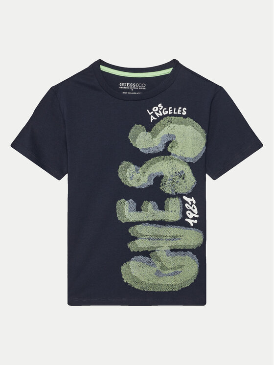 Guess Тишърт L5GI12K8HM4 Син Classic Fit цвят на ниска цена