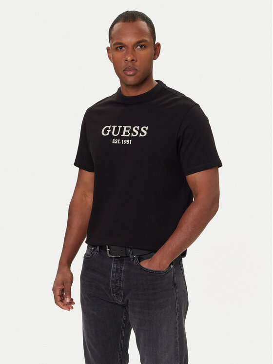 Guess Тишърт M5BI09 K8FQ4 Черен Regular Fit цвят на ниска цена