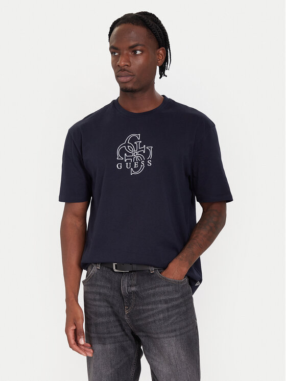 Guess Тишърт M5BI76 I3Z14 Син Relaxed Fit цвят на ниска цена