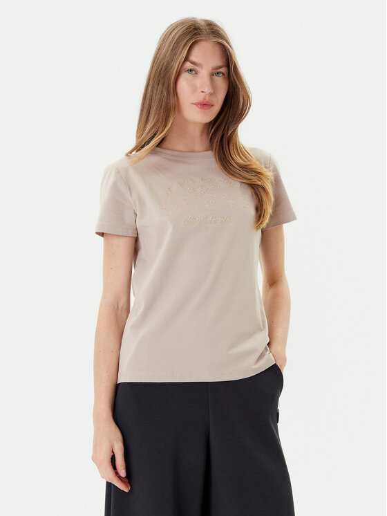 Guess Тишърт V5YI13 J1314 Бежов Regular Fit цвят на ниска цена