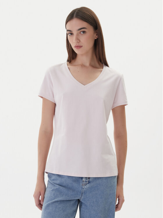 Guess Тишърт W2YI45 J1314 Розов Slim Fit цвят на ниска цена