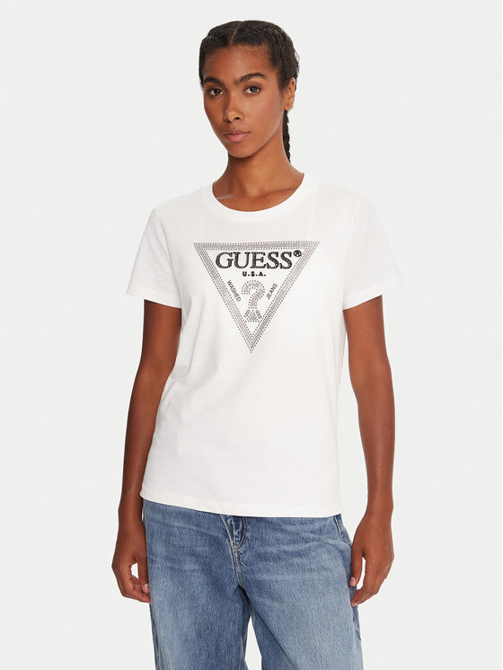 Guess Тишърт W5BI18 I3Z14 Бял Regular Fit цвят на ниска цена