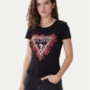Guess Тишърт W6RI23 J1314 Черен Regular Fit цвят на ниска цена