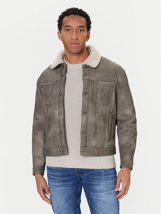 Guess Яке от имитация на кожа M5BL0I W2500 Кафяв Regular Fit цвят на ниска цена