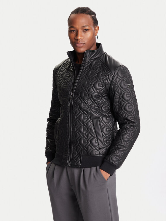 Guess Яке от имитация на кожа M5BL2E W1050 Черен Regular Fit цвят на ниска цена