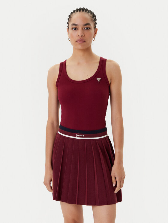 Guess топ V4YP06 K8RT2 Бордо Regular Fit цвят на ниска цена