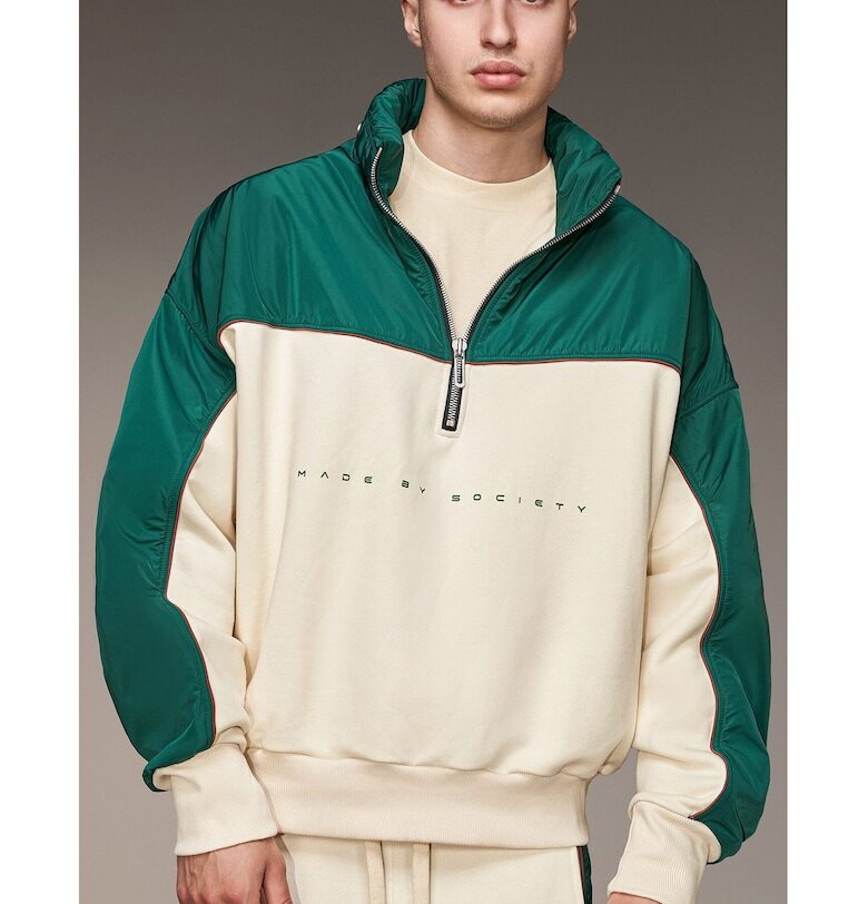 H16718 Sweatshirt With Colorblock Design Made By Society