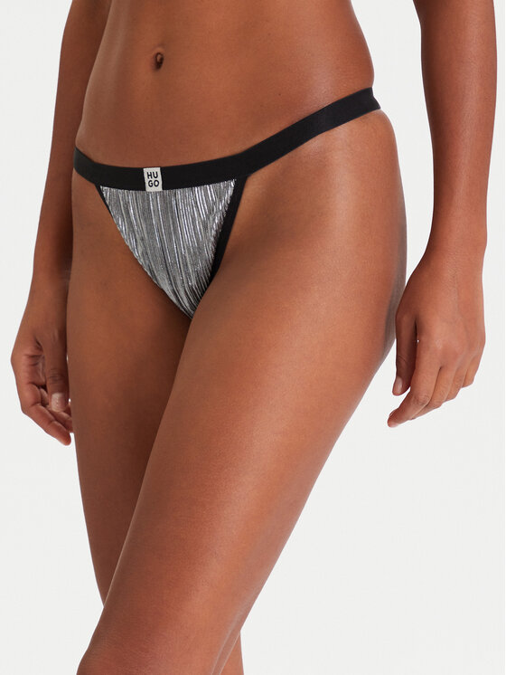 HUGO Бикини тип прашка Plisse 50549896 Сребрист цвят на ниска цена