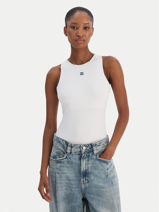 HUGO Боди Dasiel 50545196 Бял Slim Fit цвят на ниска цена