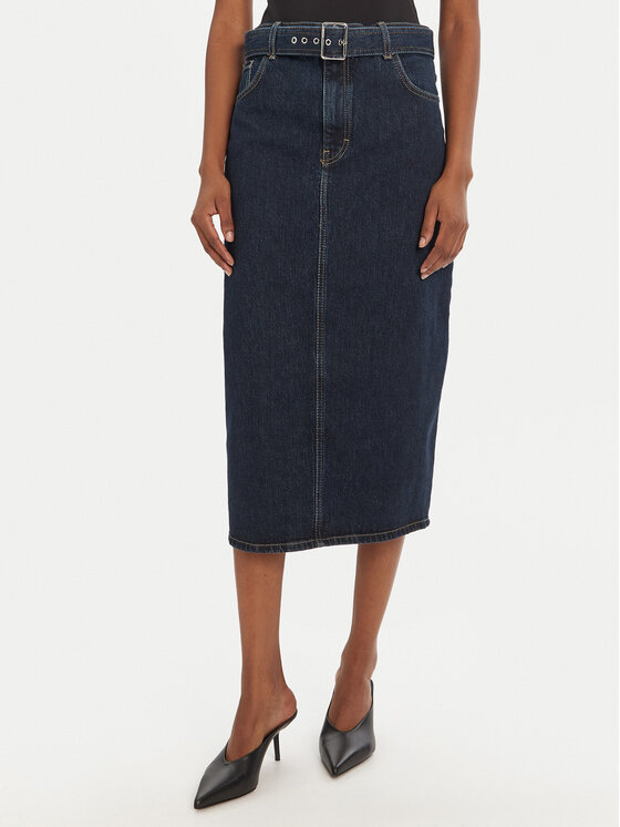 HUGO Дънкова пола Gatje_2 50541495 Тъмносин Regular Fit цвят на ниска цена