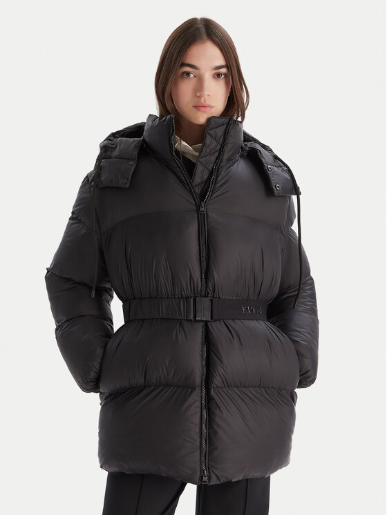 HUGO Зимно яке Falentina-2 50547228 Черен Regular Fit цвят на ниска цена