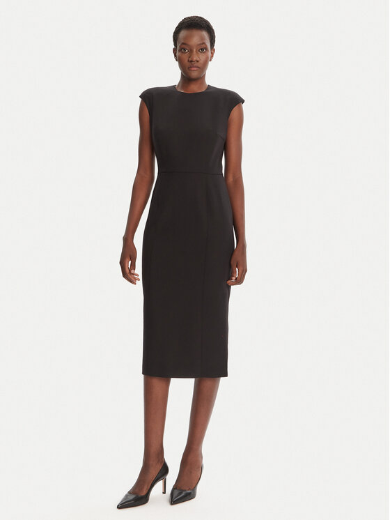 HUGO Коктейлна рокля Karami 50542651 Черен Regular Fit цвят на ниска цена