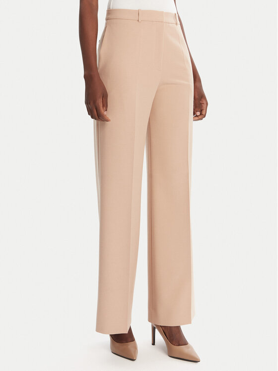 HUGO Панталони тип палацо Hasmina 50545533 Бежов Regular Fit цвят на ниска цена