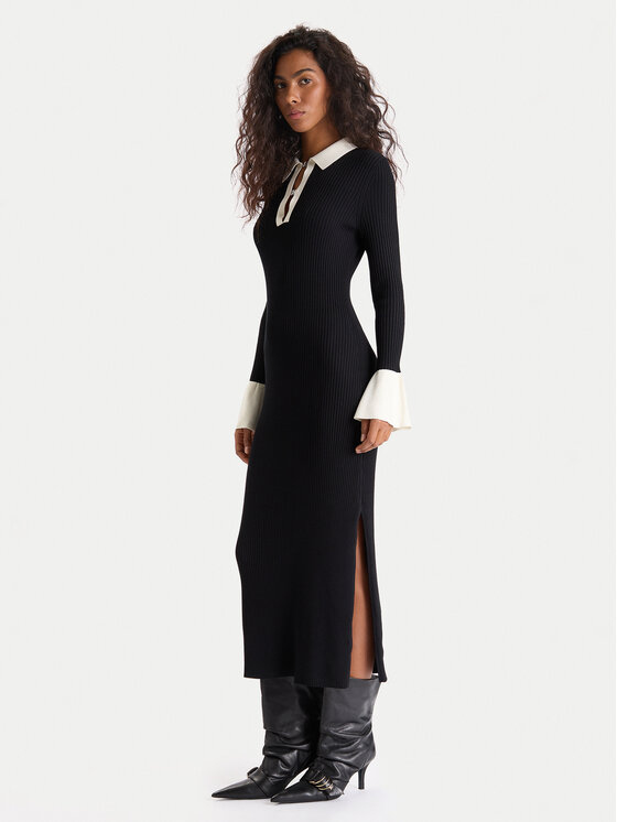 HUGO Плетена рокля Sharry 50542620 Черен Slim Fit цвят на ниска цена